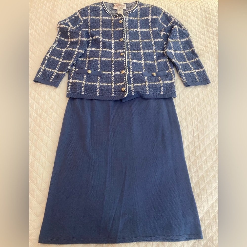 Castleberry sweater and skirt